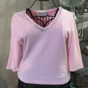 Light pink Christine Alexander shirt medium bling